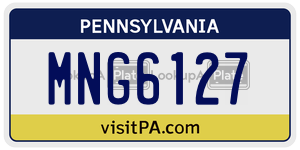 MNG6127  license plate in PA