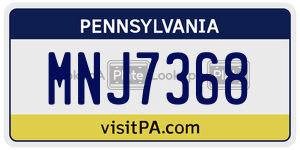 MNJ7368 license plate in Pennsylvania