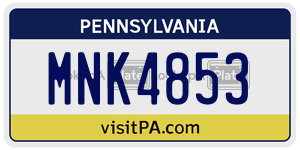 MNK4853 license plate in Pennsylvania