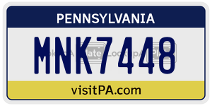 MNK7448 license plate in Pennsylvania
