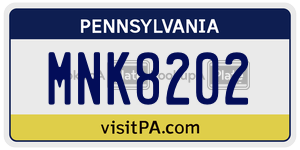 MNK8202 license plate in Pennsylvania