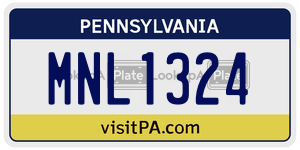 MNL1324  license plate in PA