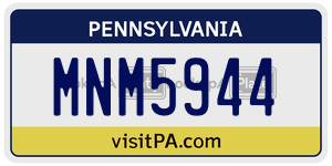 MNM5944 license plate in Pennsylvania