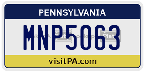 MNP5063  license plate in PA