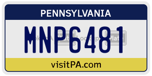 MNP6481  license plate in PA