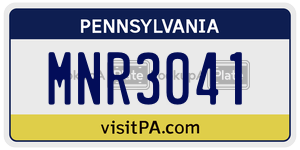 MNR3041 license plate in Pennsylvania