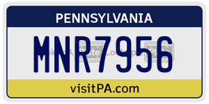 MNR7956  license plate in PA
