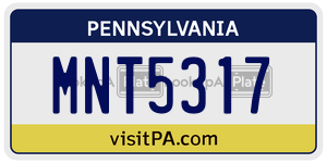 MNT5317  license plate in PA