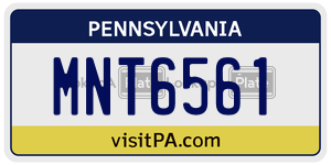 MNT6561 license plate in Pennsylvania
