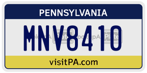 MNV8410 license plate in Pennsylvania