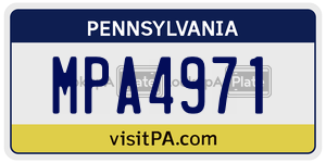 MPA4971 license plate in Pennsylvania