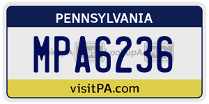 MPA6236 license plate in Pennsylvania