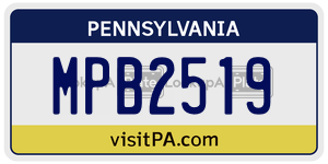 MPB2519 license plate in Pennsylvania