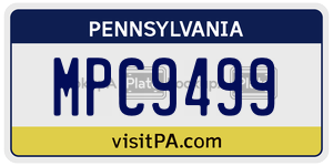 MPC9499 license plate in Pennsylvania