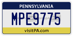 MPE9775 license plate in Pennsylvania