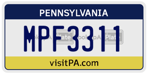 MPF3311  license plate in PA