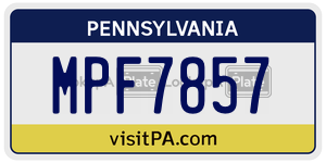 MPF7857  license plate in PA