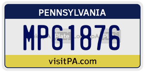 MPG1876  license plate in PA