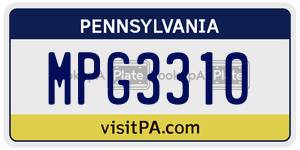 MPG3310 license plate in Pennsylvania
