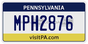 MPH2876  license plate in PA
