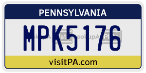 MPK5176  license plate in PA