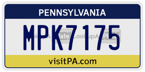 MPK7175 license plate in Pennsylvania