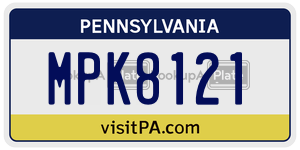 MPK8121  license plate in PA