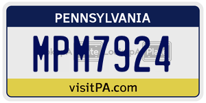 MPM7924  license plate in PA