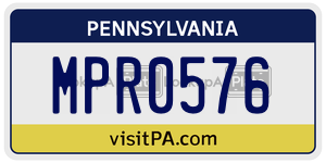 MPR0576  license plate in PA