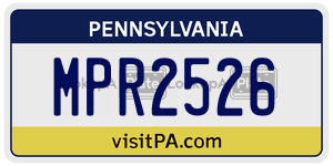 MPR2526 license plate in Pennsylvania