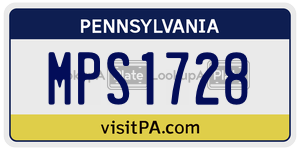 MPS1728  license plate in PA