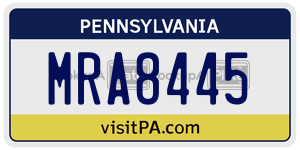 MRA8445 license plate in Pennsylvania