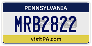 MRB2822  license plate in PA