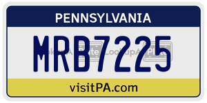 MRB7225 license plate in Pennsylvania