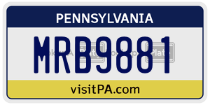 MRB9881 license plate in Pennsylvania