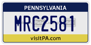 MRC2581  license plate in PA
