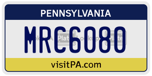 MRC6080  license plate in PA