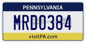 MRD0384  license plate in PA