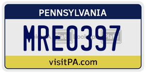MRE0397  license plate in PA