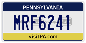 MRF6241 license plate in Pennsylvania