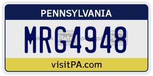 MRG4948 license plate in Pennsylvania