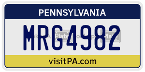 MRG4982  license plate in PA