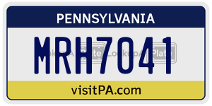 MRH7041 license plate in Pennsylvania