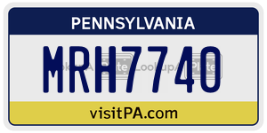 MRH7740 license plate in Pennsylvania