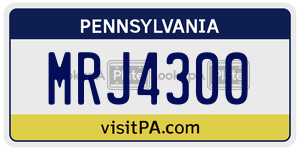 MRJ4300 license plate in Pennsylvania