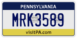 MRK3589 license plate in Pennsylvania