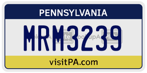 MRM3239 license plate in Pennsylvania
