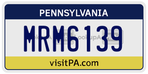 MRM6139 license plate in Pennsylvania