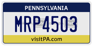MRP4503 license plate in Pennsylvania