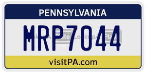MRP7044 license plate in Pennsylvania